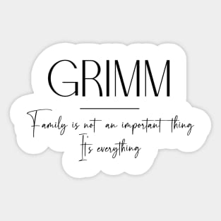 Grimm Family, Grimm Name, Grimm Middle Name Sticker